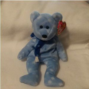 Rare Retired TY Beanie Babies Holiday Teddy 1999 Tush Tag Printed Errors !